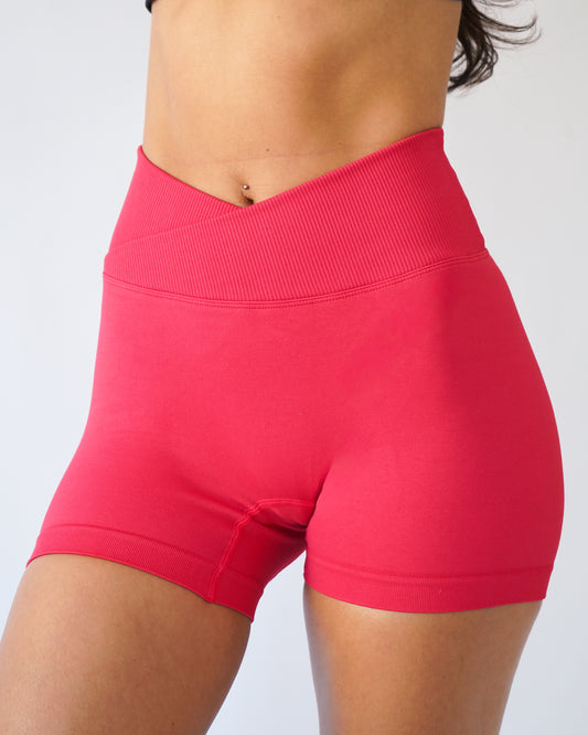Enhance Contour V-Waist Shorts 4" - Cherry