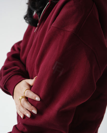 Reset Zip-Up Hoodie - Burgundy