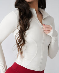 Sculpt Zip Up - Cream