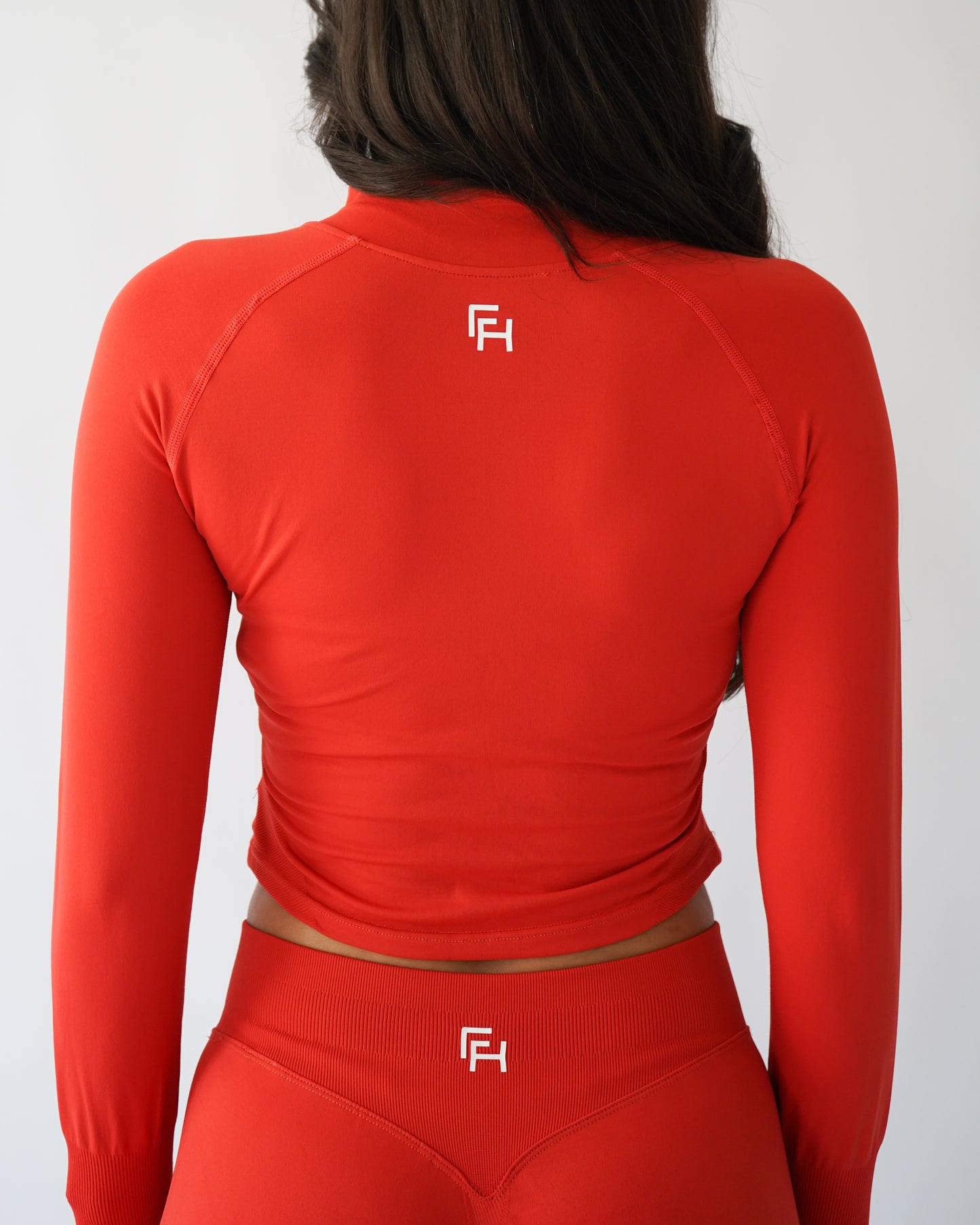 Ascend Cropped Quarter Zip - Poppy