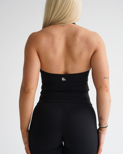 Hatha V-Neck Halter Tank - Black