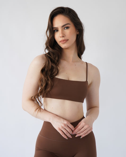 Define Bandeau Sports Bra - Espresso