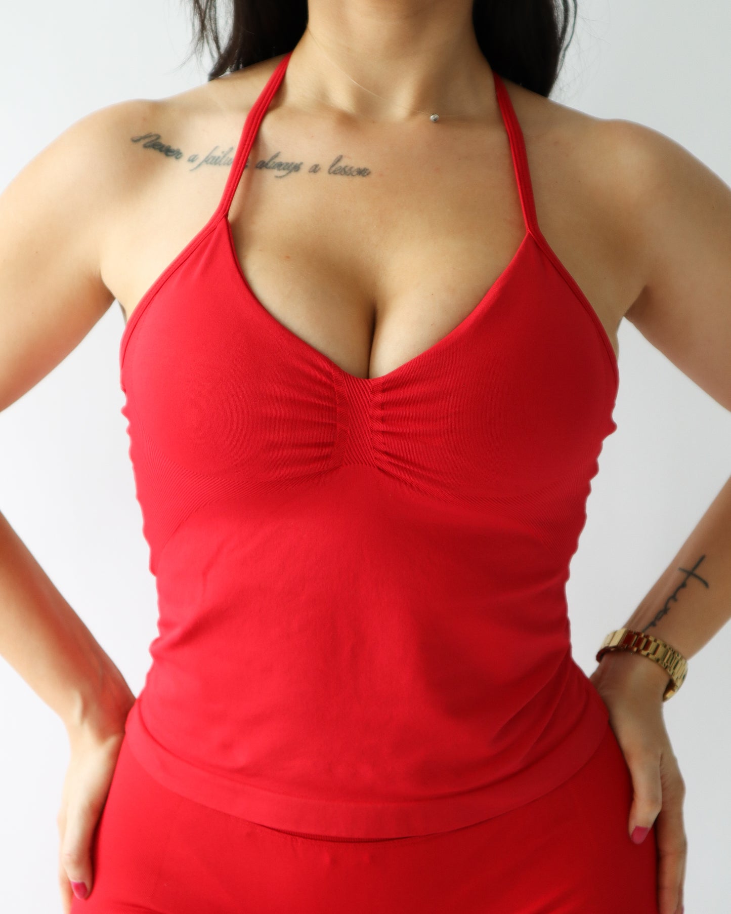 Ascend Halter Tank Top - Strawberry