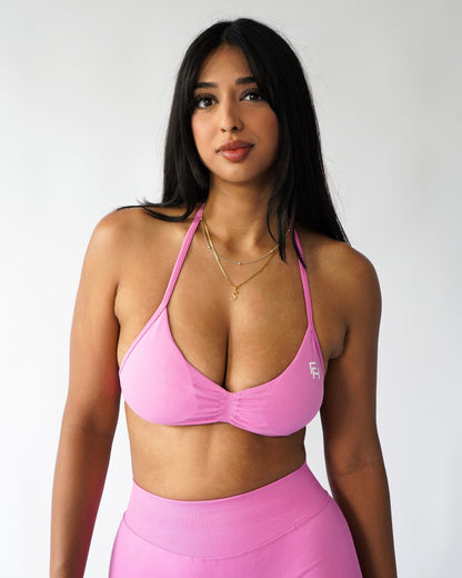 Ascend Halter Sports Bra - Rose