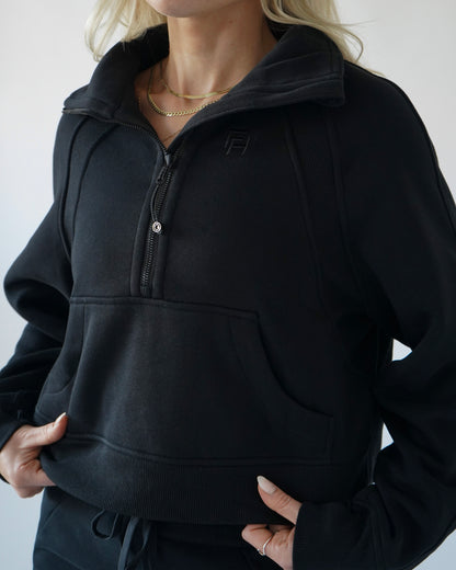 Lounge Half-Zip Sweatshirt - Black