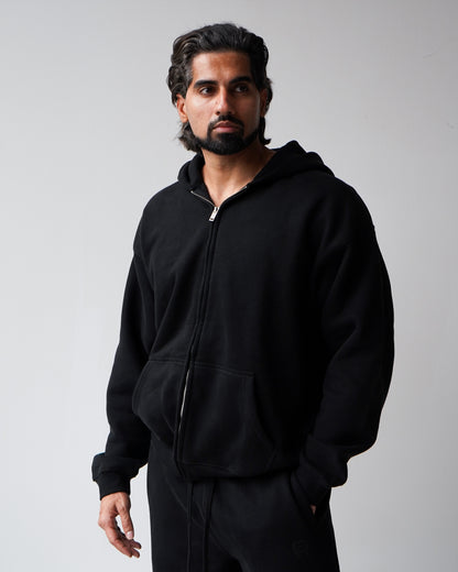 Reset Zip-Up Hoodie - Black