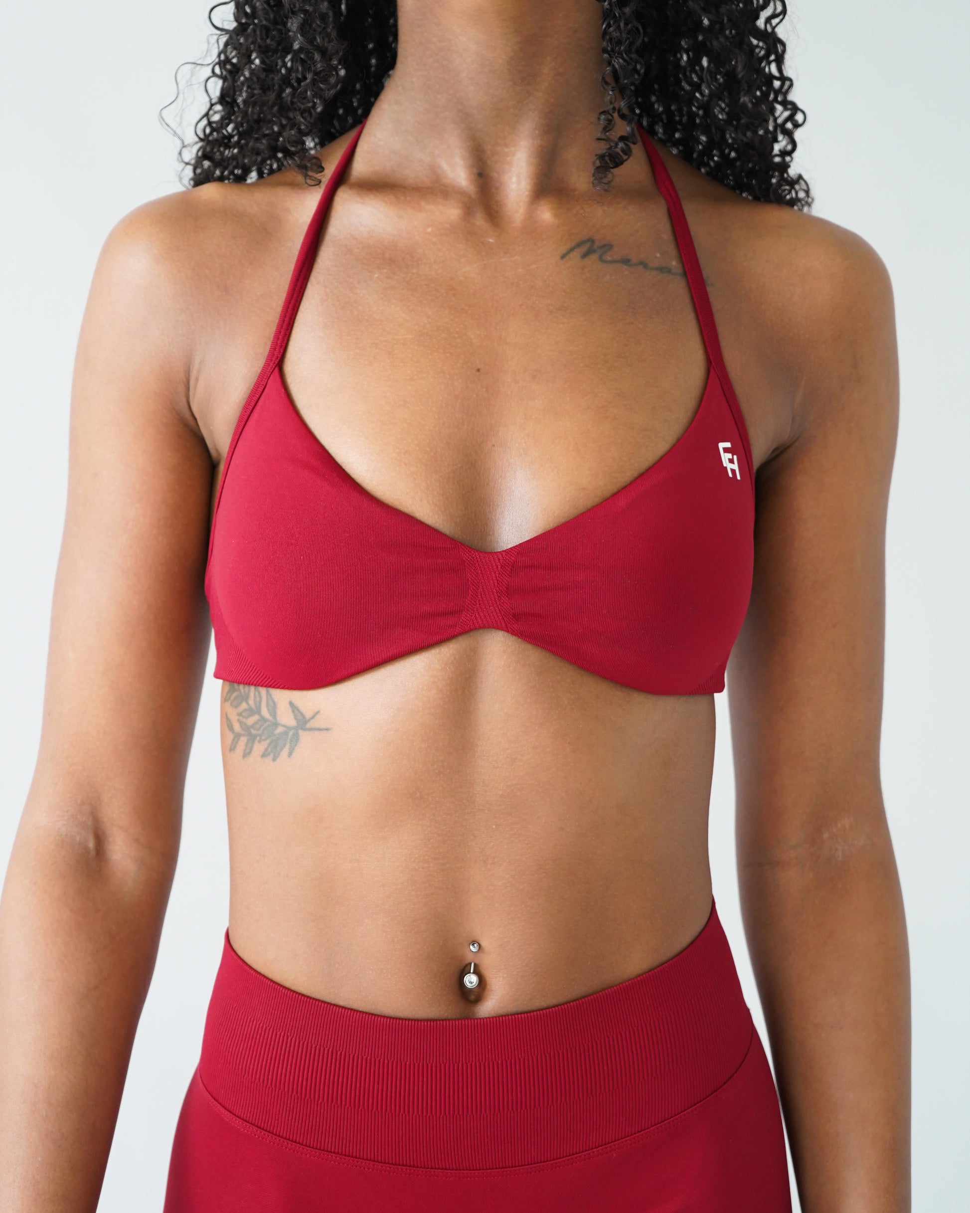 Ascend Halter Sports Bra - Ruby