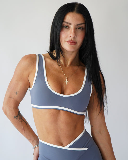 Contrast Sports Bra - Vintage Navy