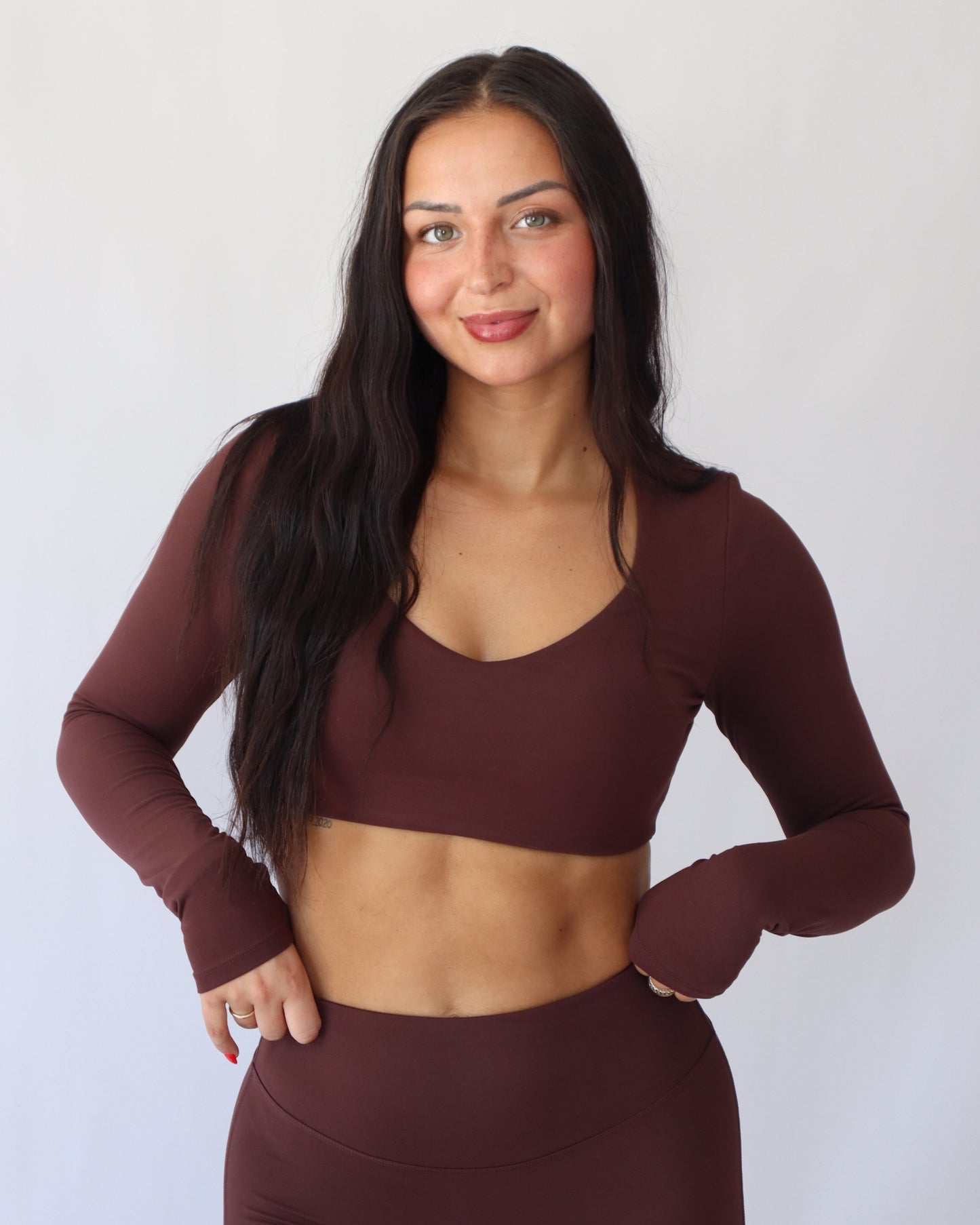 UltraSoft Crop Long Sleeve - Espresso