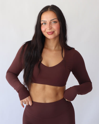 UltraSoft Crop Long Sleeve - Espresso