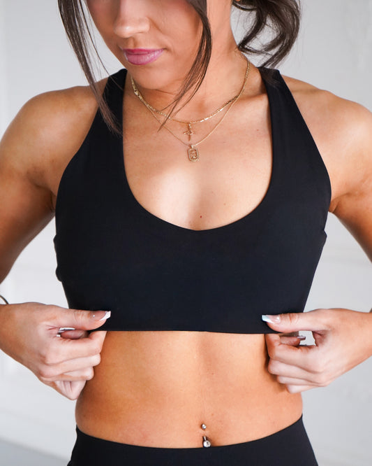 Hatha Racerback Sports Bra - Black