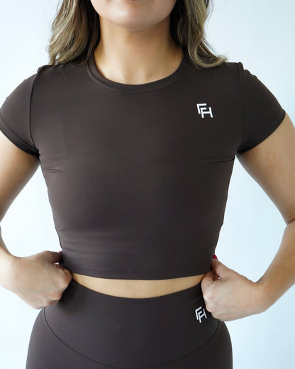 Onyx Cropped Tee - Teddy