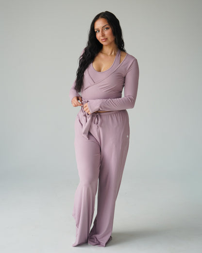 Cloud Ballet Wrap Top - Mauve
