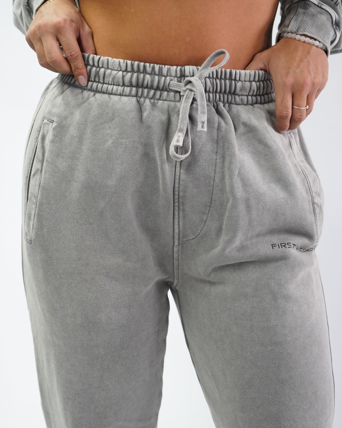 Acid Wash Joggers - Ash
