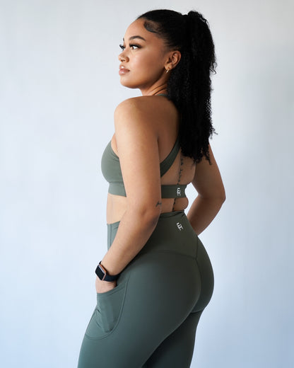 Performance Scrunch Bra - Olive