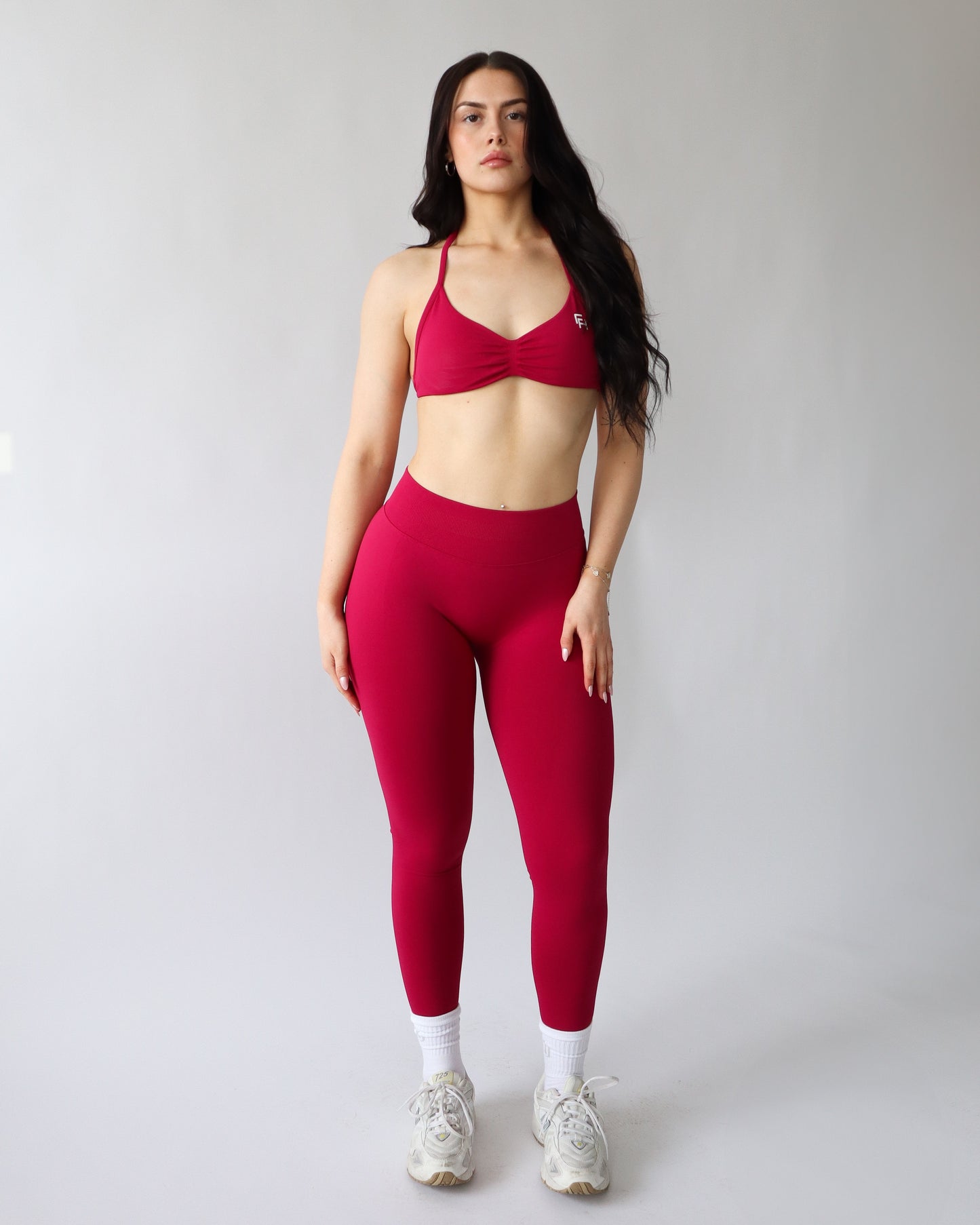 Ascend Halter Sports Bra - Pomegranate