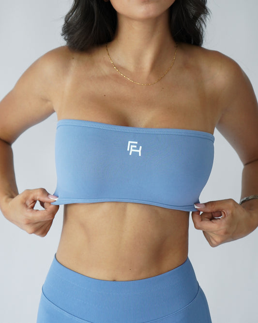 Ascend Bandeau Sports Bra - Dusty Blue