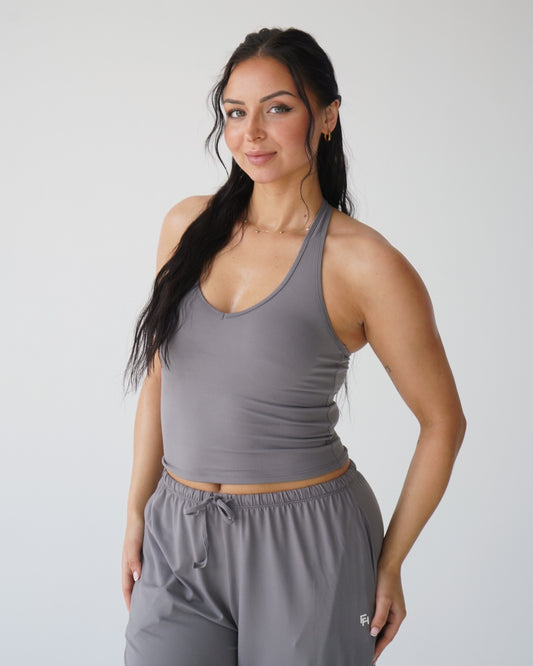 Cloud Strappy Racerback Tank - Dove