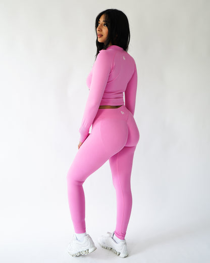 Ascend Cropped Quarter Zip - Rose