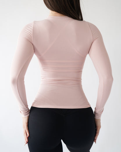 Ribbed Seamless Long Sleeve - Blush