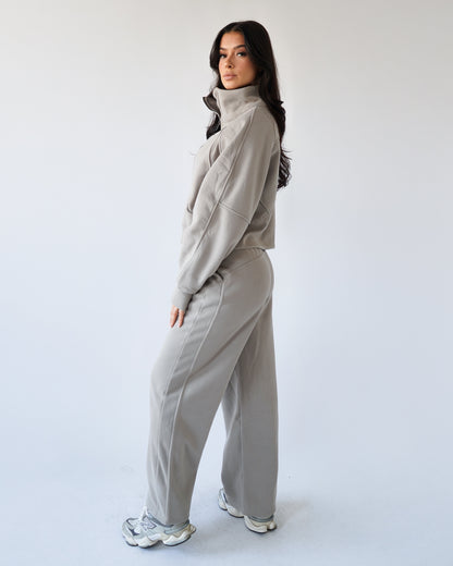 Lounge Half-Zip Sweatshirt - Taupe