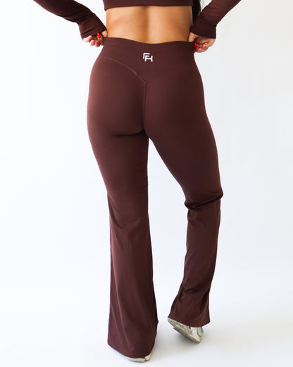 UltraSoft Mid Rise Flare Leggings - Espresso