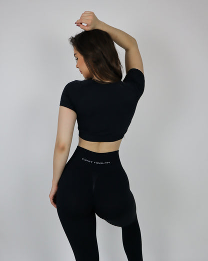 Enhance Cropped Tee - Licorice