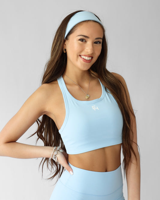 Flow High Neck Sports Bra - Cloud