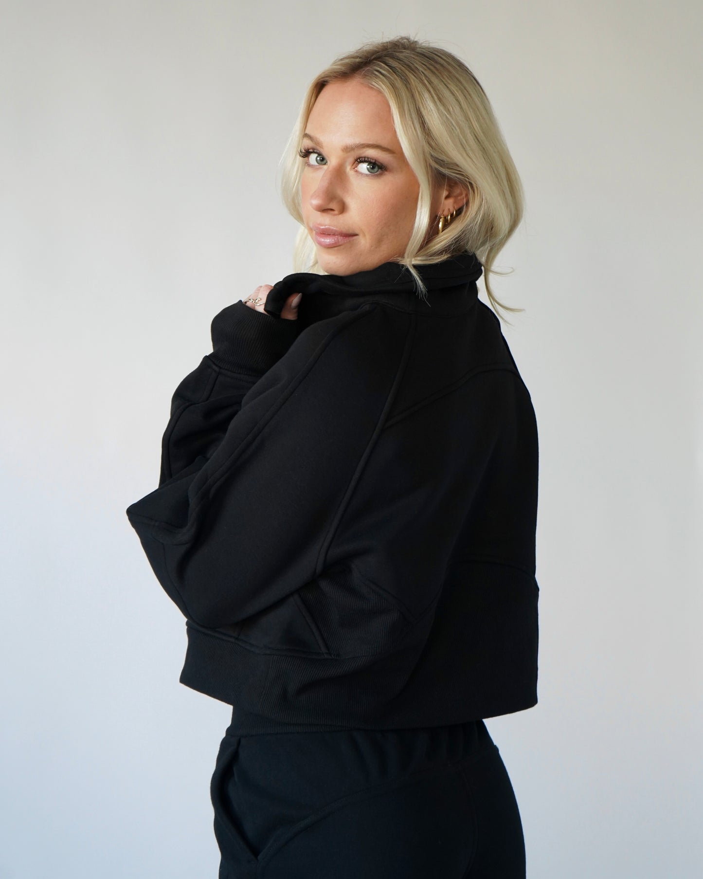 Lounge Half-Zip Sweatshirt - Black