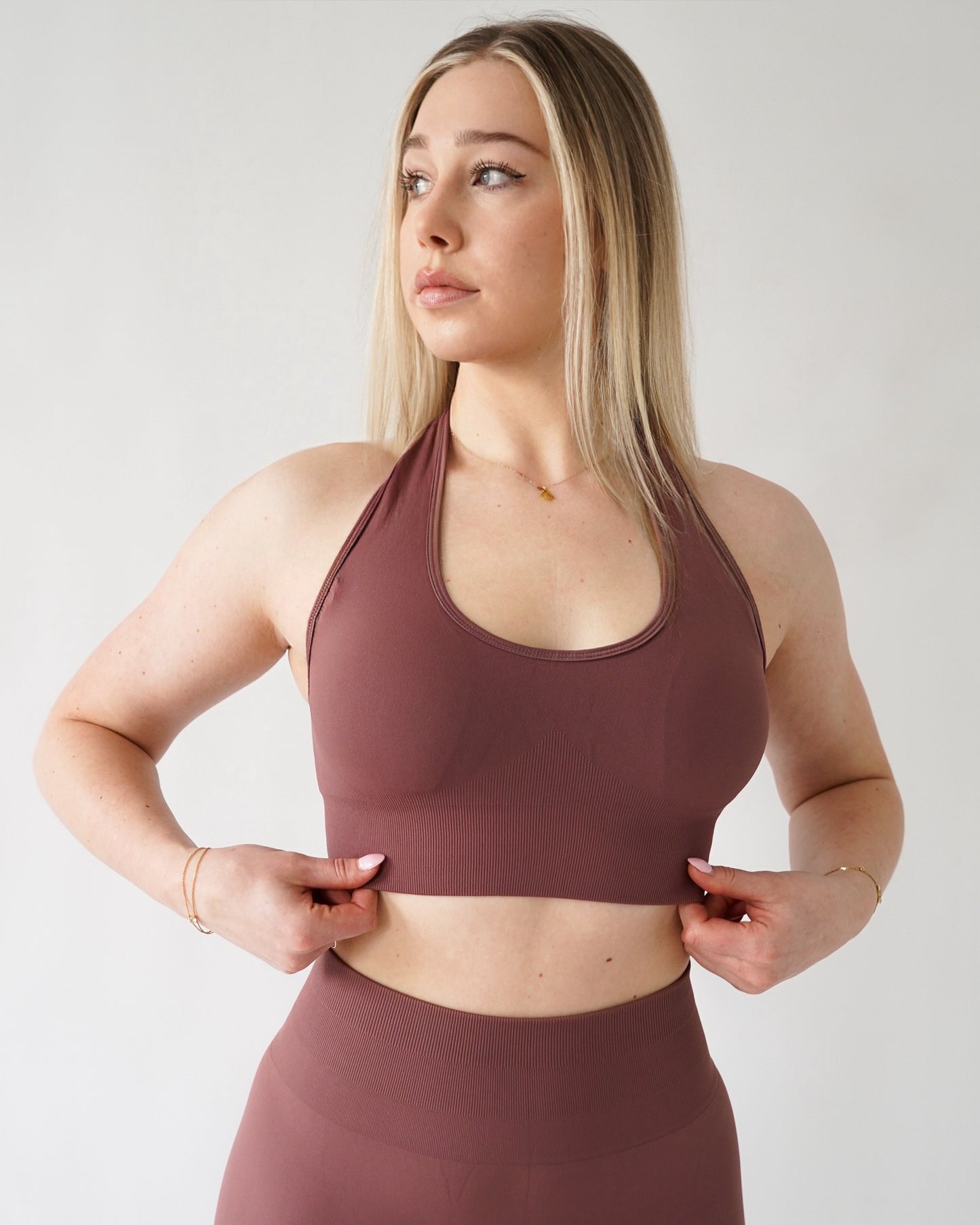 ENHANCE HALTER TOP - Dusty Rose