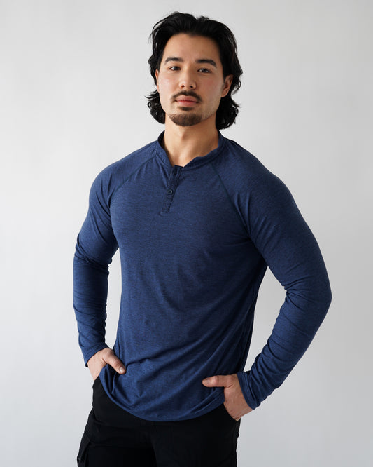 Training Henley Long Sleeve - Cobalt