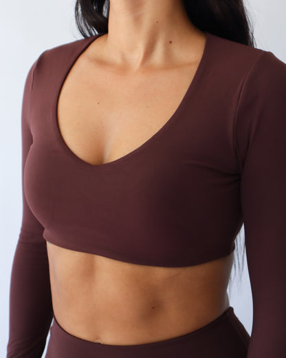 UltraSoft Crop Long Sleeve - Espresso