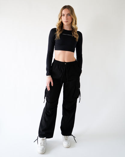 Parachute Cargo Joggers - Black