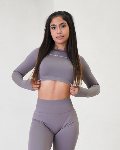 Enhance Cropped Long Sleeve - Desert