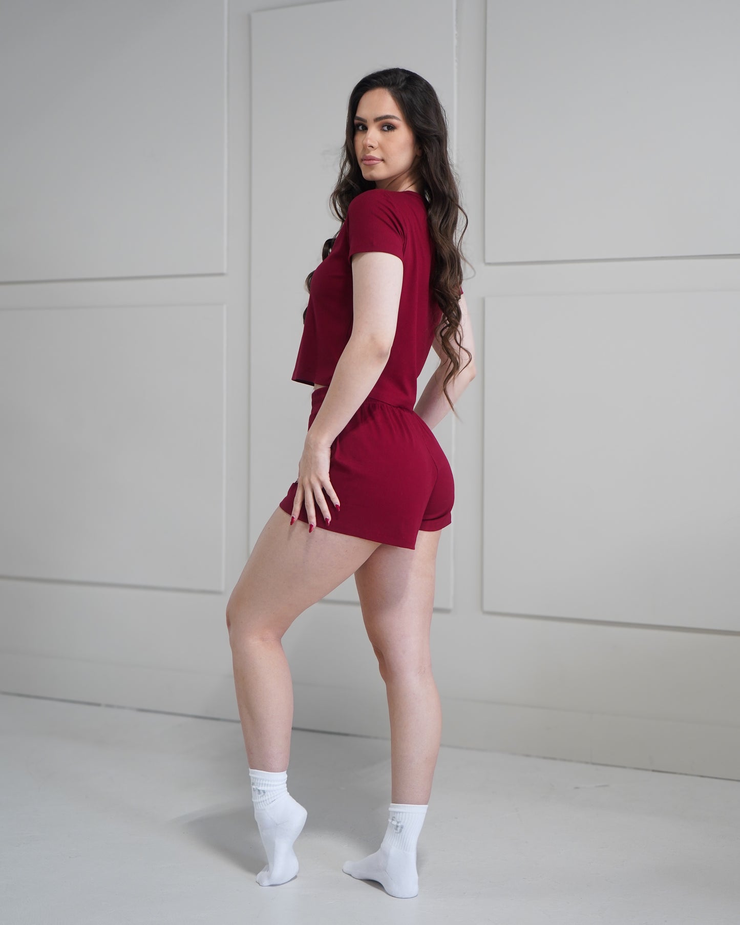 Luxe Lounge Shorts - Cherry