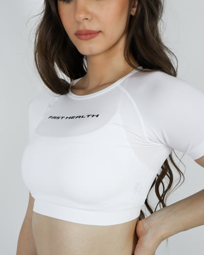 Enhance Cropped Tee - White