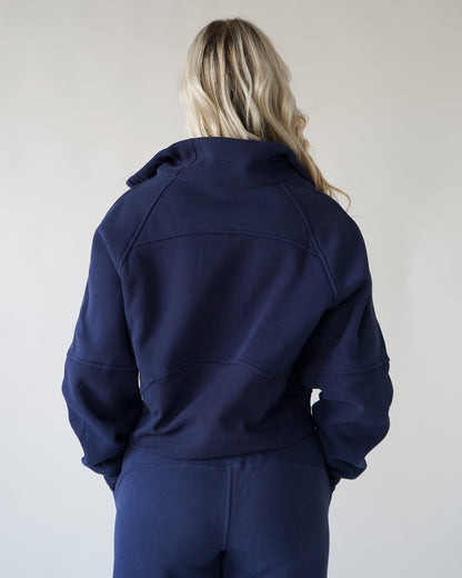 Lounge Half-Zip Sweatshirt - Navy