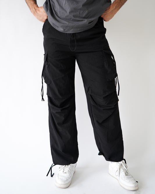Parachute Cargo Joggers - Black