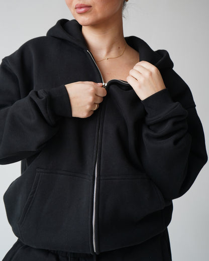 Reset Zip-Up Hoodie - Black