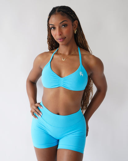 Ascend Halter Sports Bra - Aqua