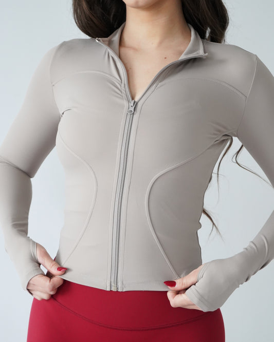 Sculpt Zip Up - Khaki