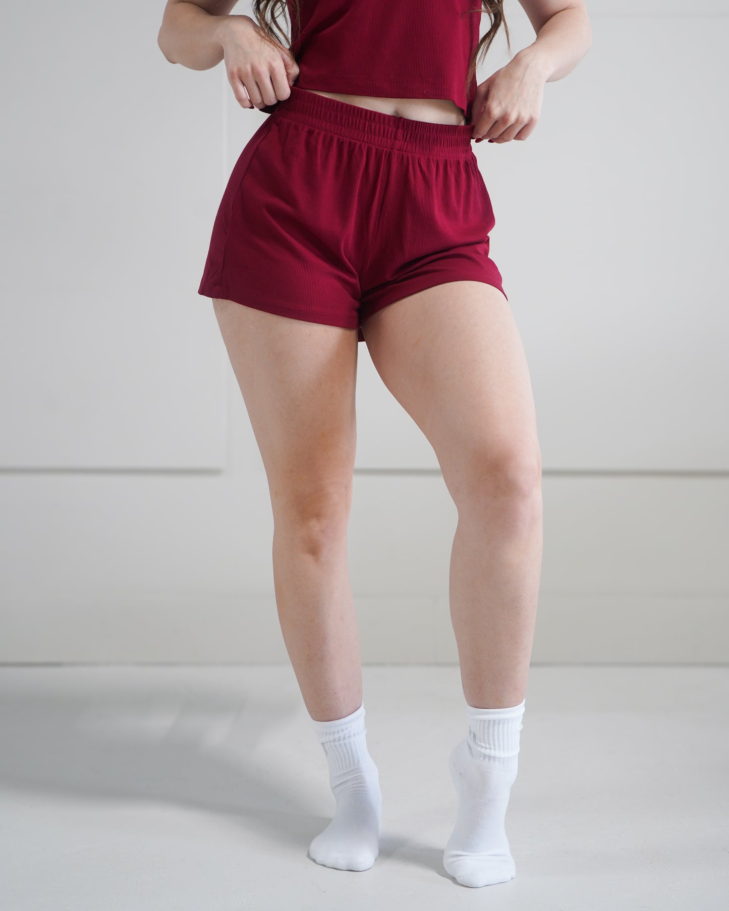 Luxe Lounge Shorts - Cherry