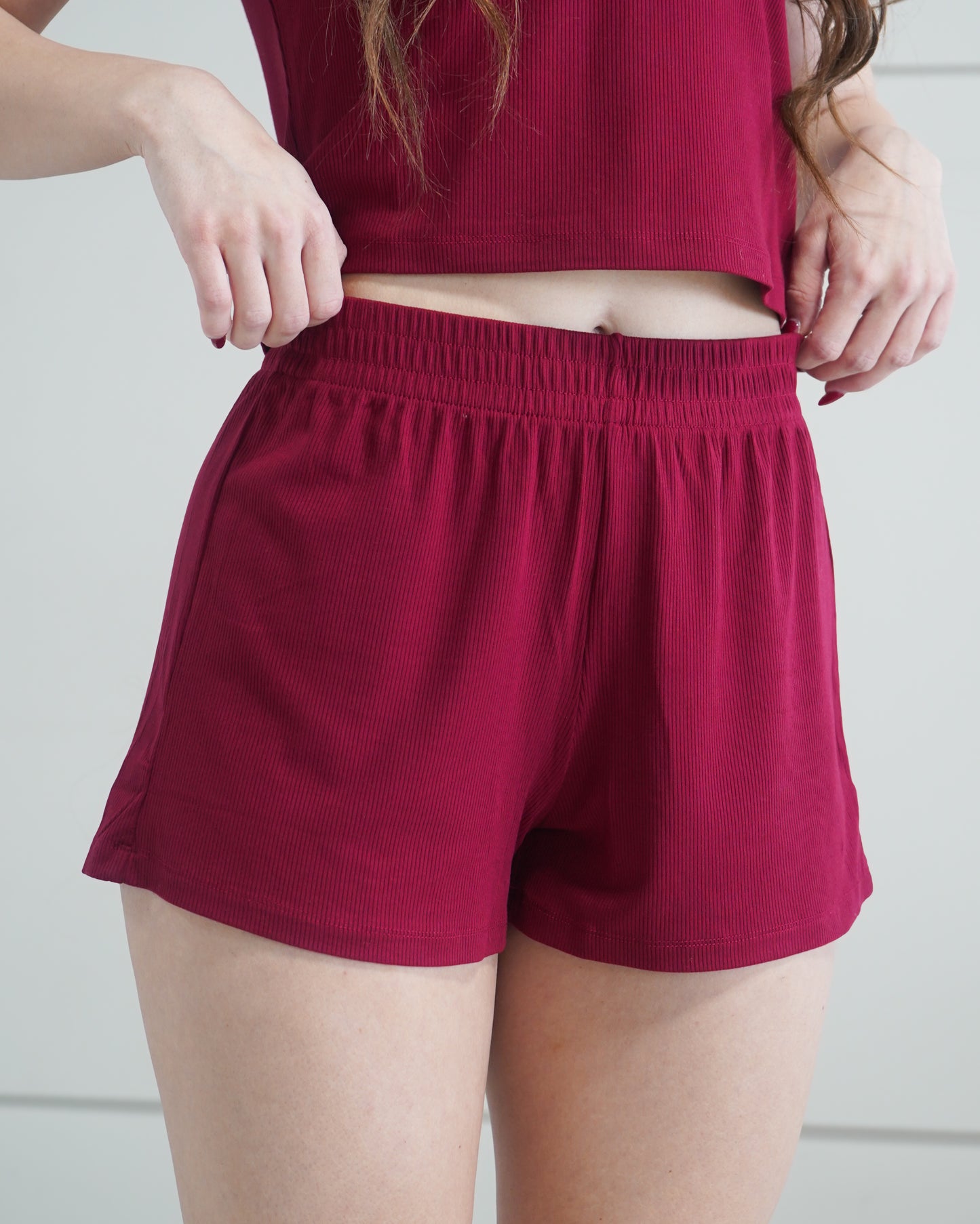 Luxe Lounge Shorts - Cherry