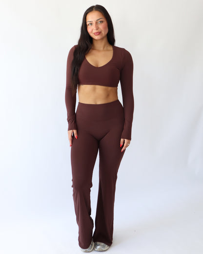 UltraSoft Mid Rise Flare Leggings - Espresso