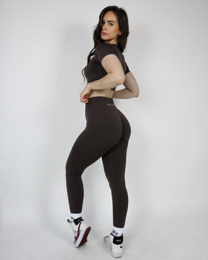 Enhance Cropped Tee - Espresso