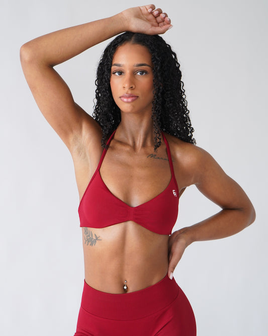 Ascend Halter Sports Bra - Ruby