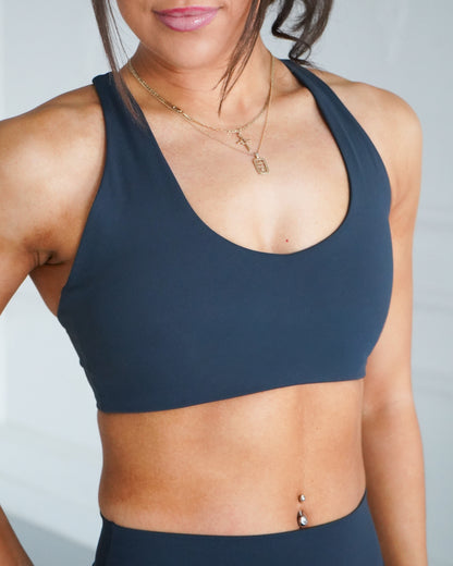 Hatha Racerback Sports Bra - Navy