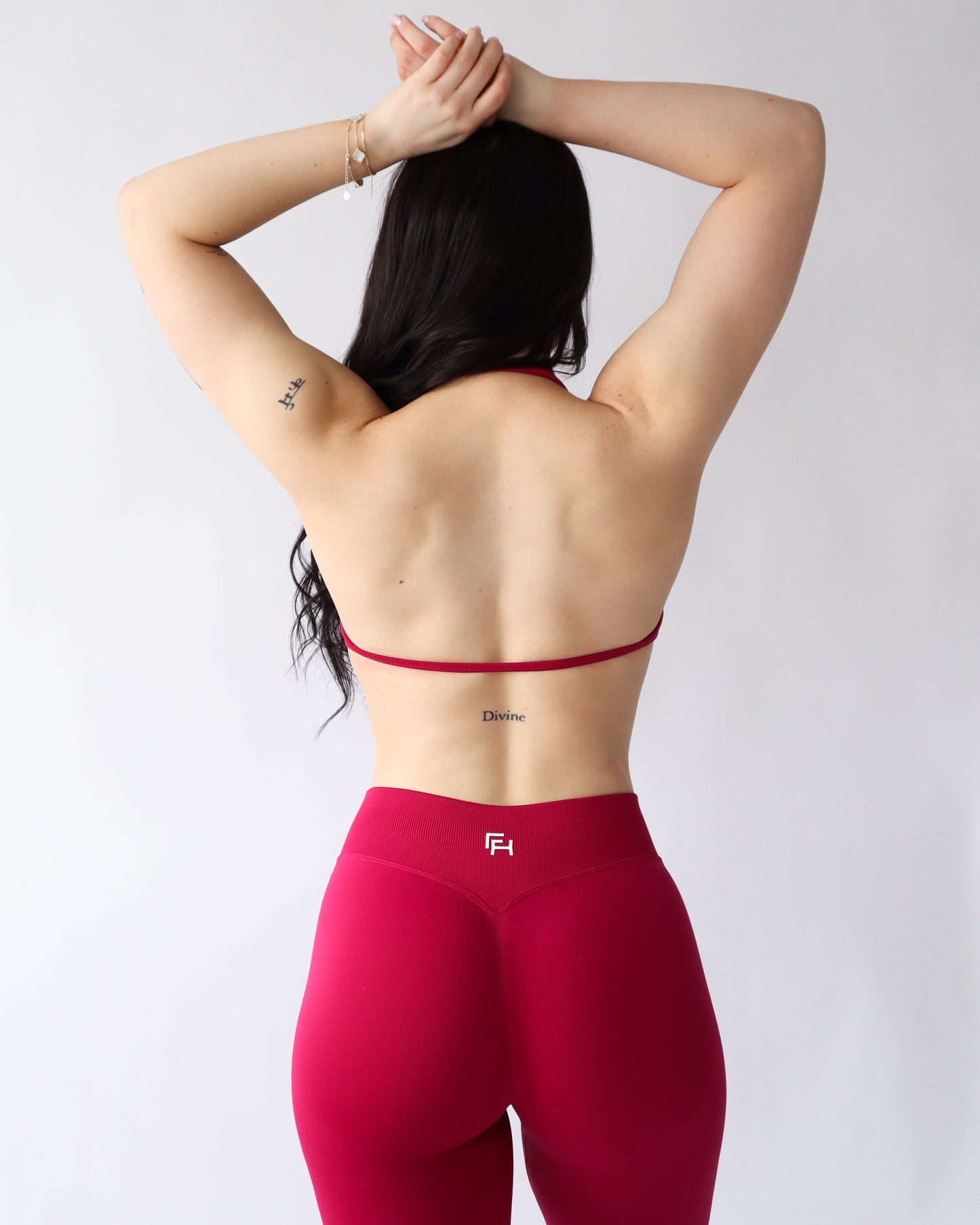Ascend Halter Sports Bra - Pomegranate