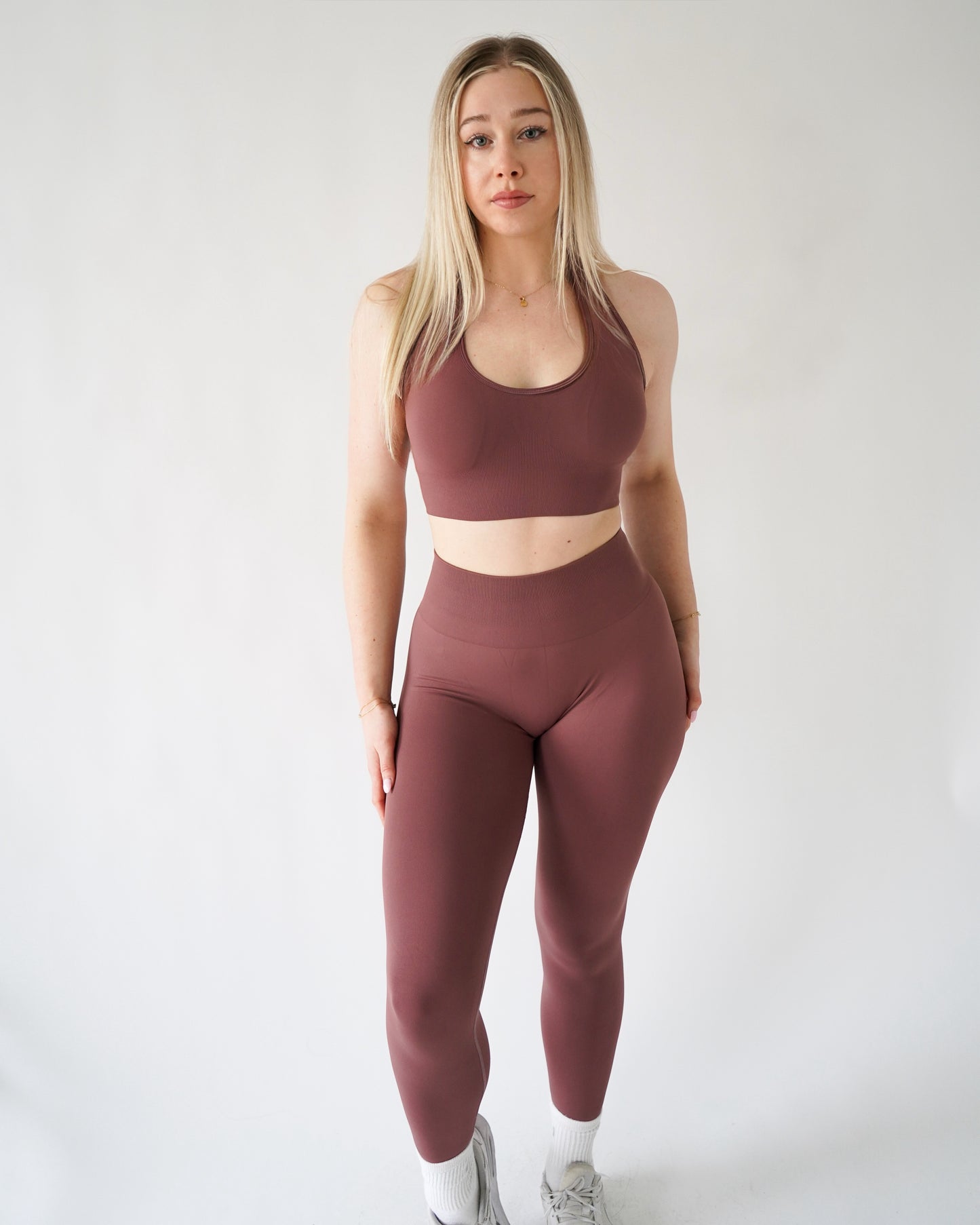 ENHANCE HALTER TOP - Dusty Rose