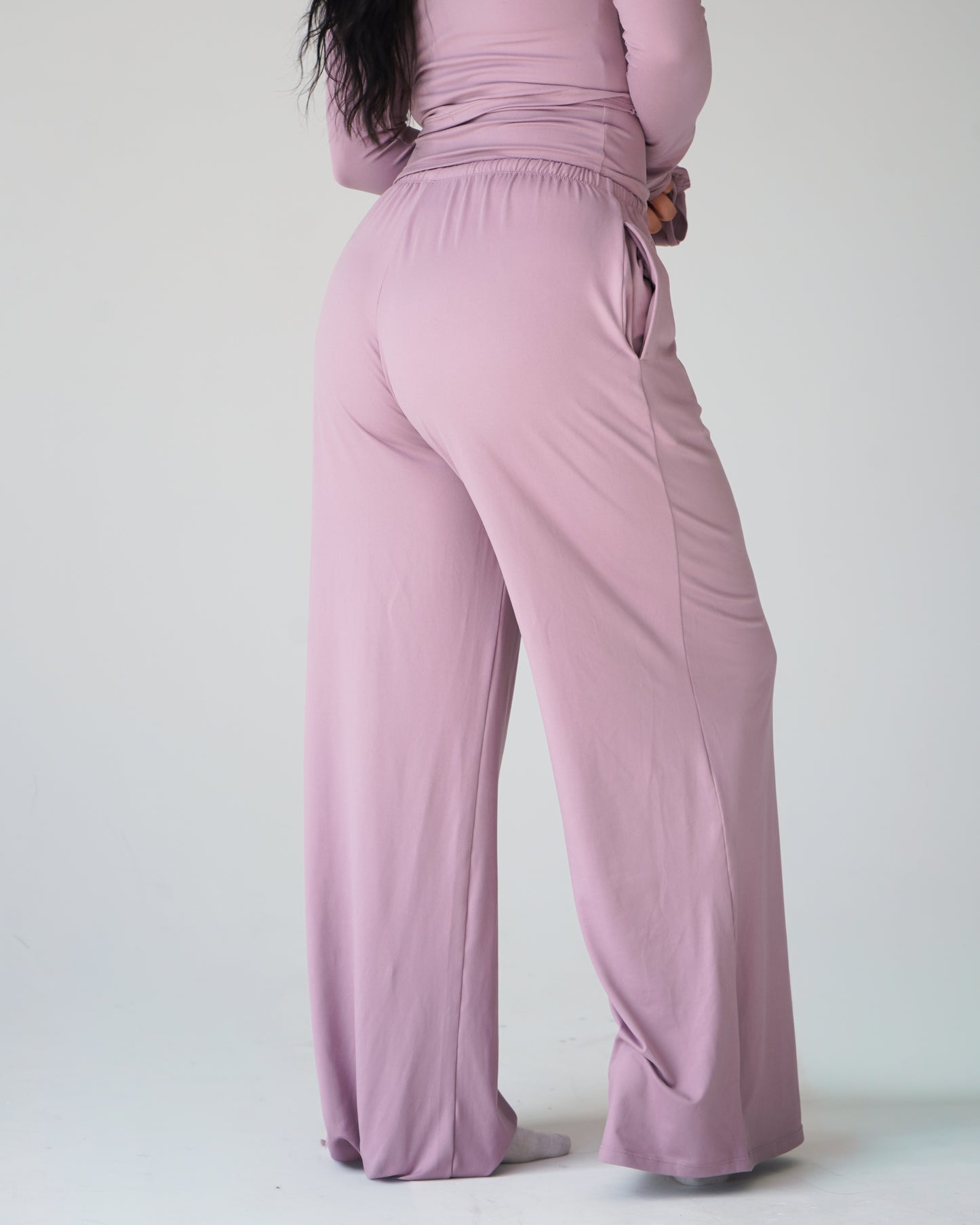 Cloud Wide Leg Pants - Mauve